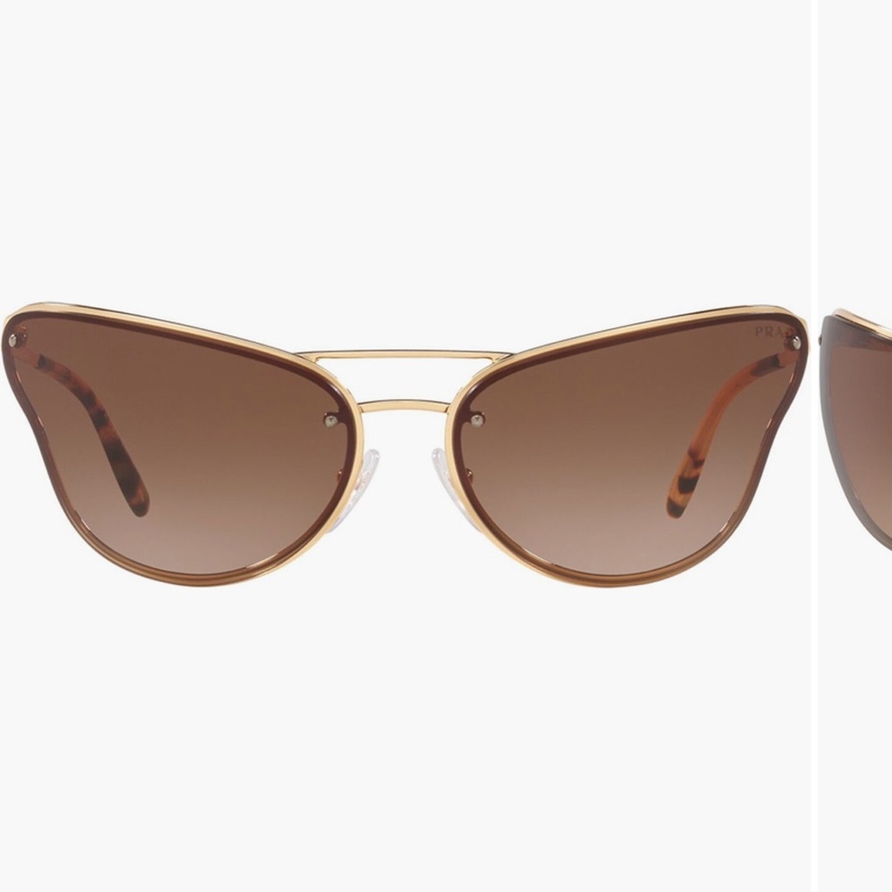 Prada Gold Frame Brown Sunglasses